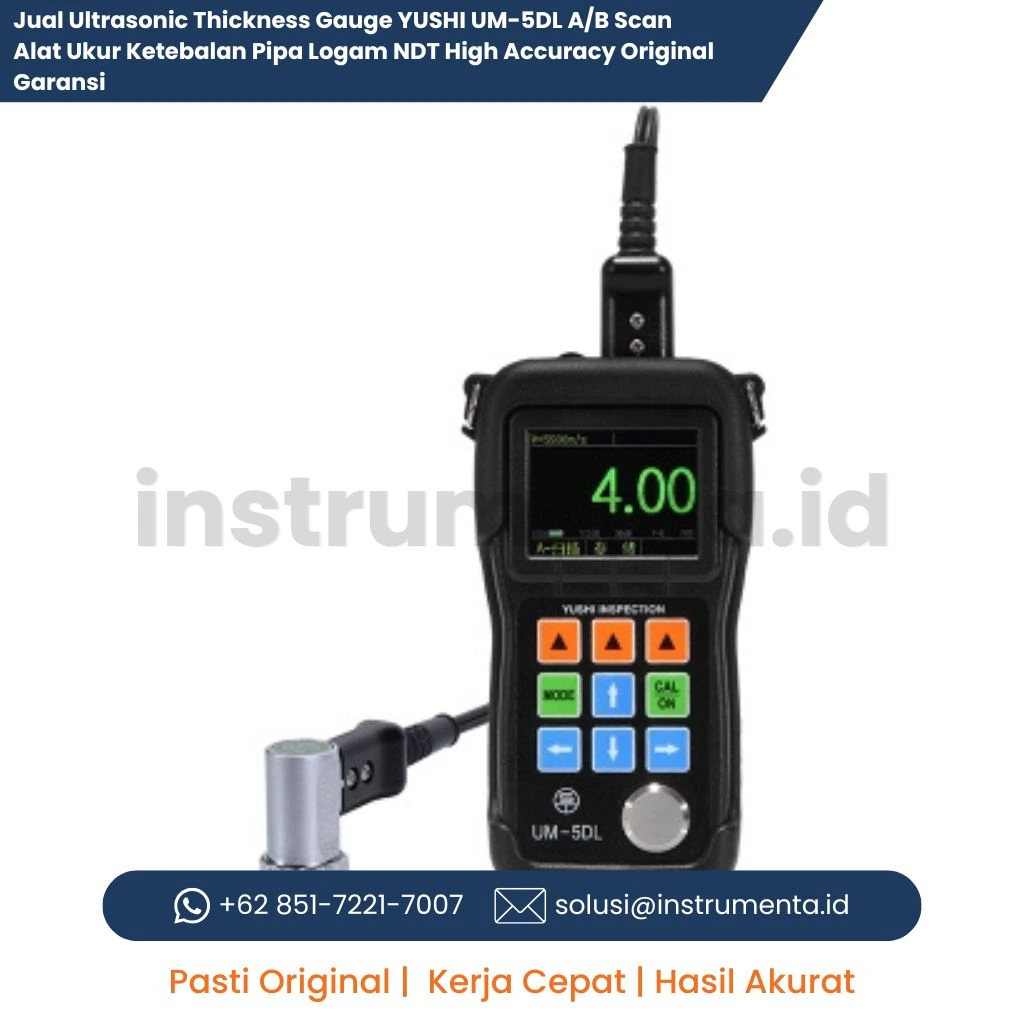 Jual Ultrasonic Thickness Gauge YUSHI UM-5DL A/B Scan Alat Ukur Ketebalan Pipa Logam NDT High Accuracy Original Garansi